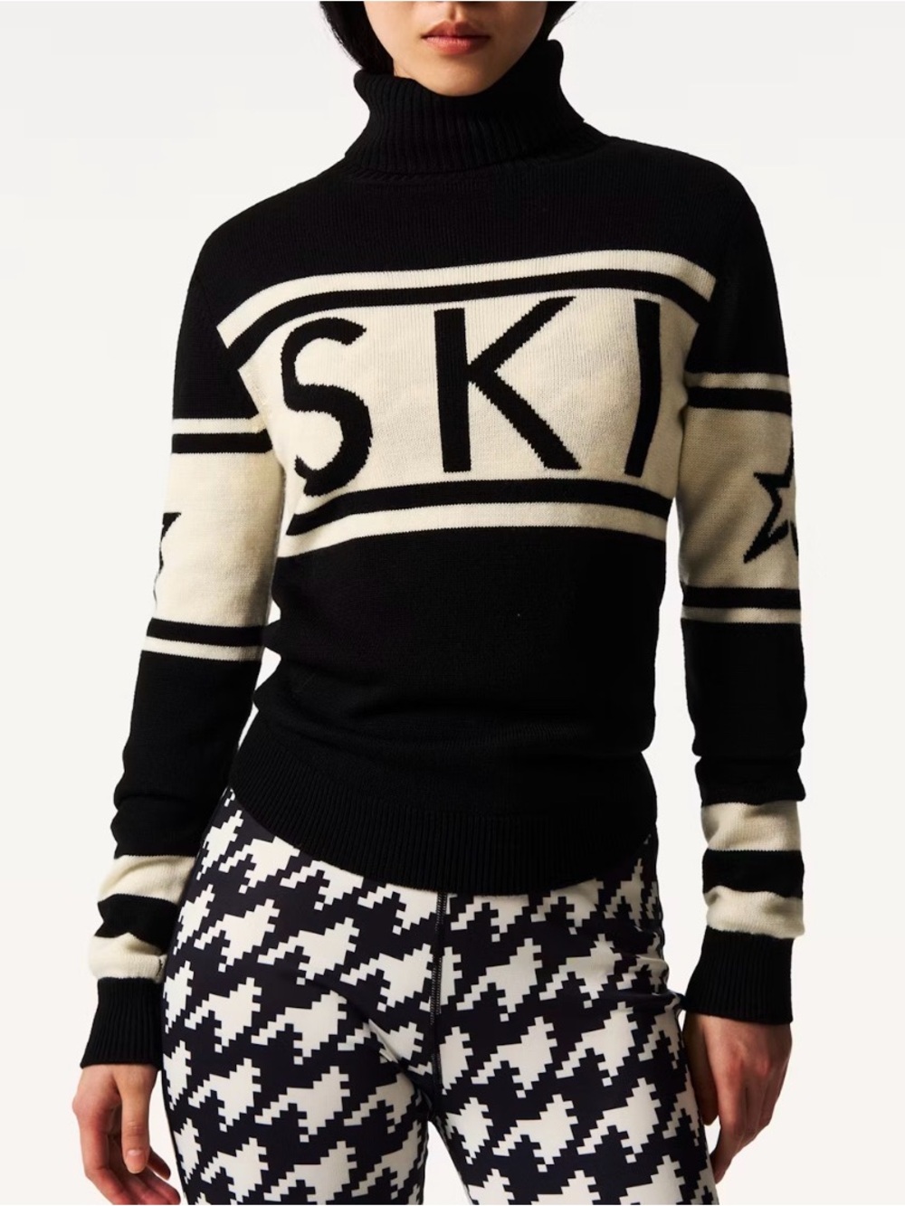 Perfect Moment Schild Merino Wool Sweater 'SKI' Turtleneck Sweater